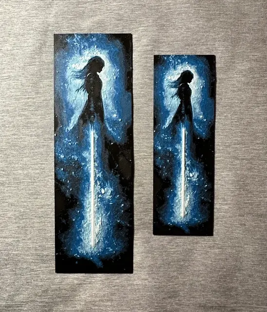 HueForge model: Female Jedi Blue Saber Hueforge Bookmark - 2 sizes by Hey Ben