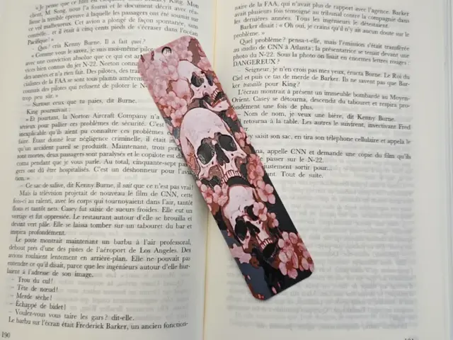 HueForge model: Bookmark Skull flowers by Kactus Fpv