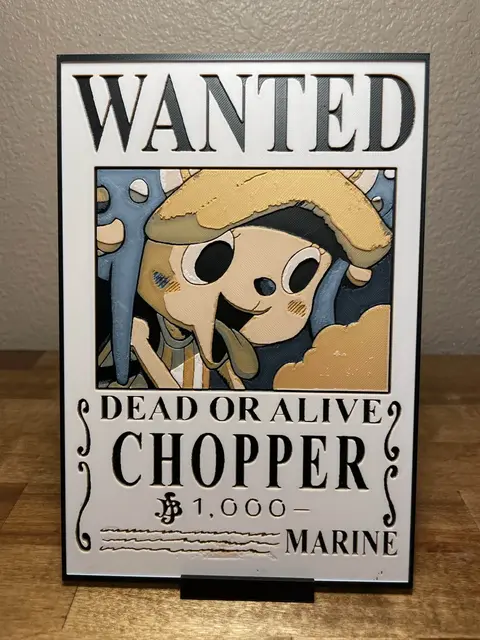 HueForge model: Chopper - Wanted Poster by Cloudy Nostalgia
