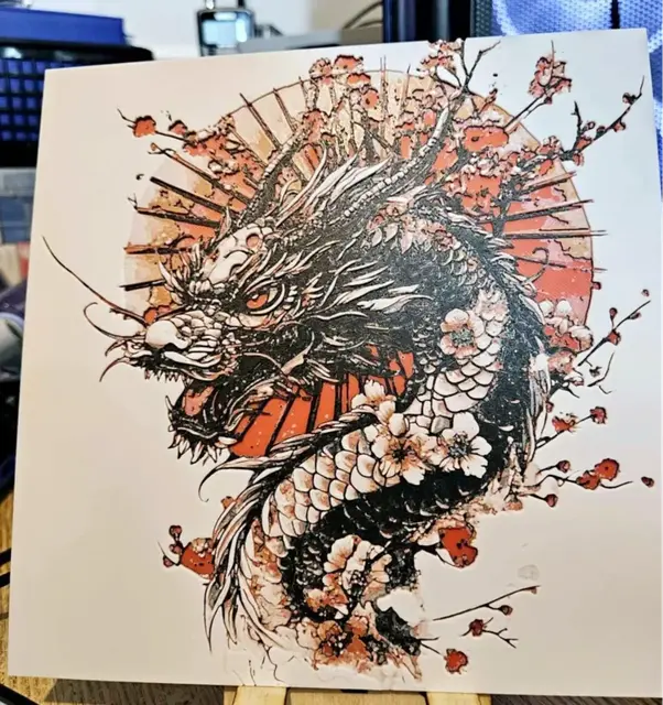 HueForge model: Japanese Dragon - 20cm x 20cm Hueforge 4 colours by 3dGlow