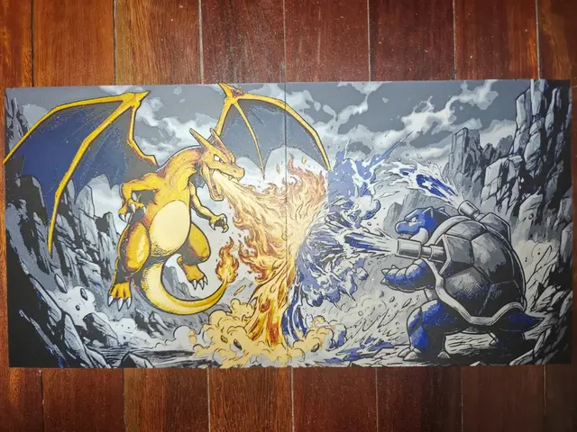 HueForge model: Charizard vs Blastoise by TheHueforgeLady