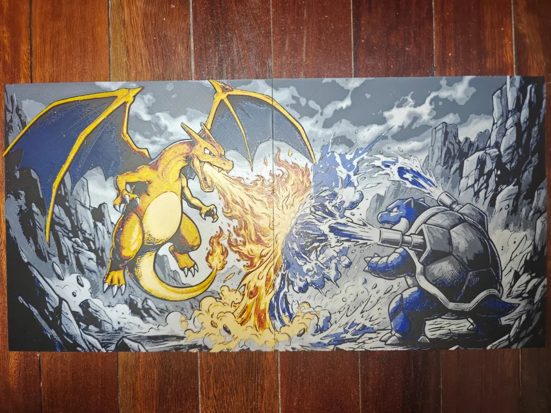 Charizard vs Blastoise by TheHueforgeLady HueForge model: Charizard vs Blastoise by TheHueforgeLady
