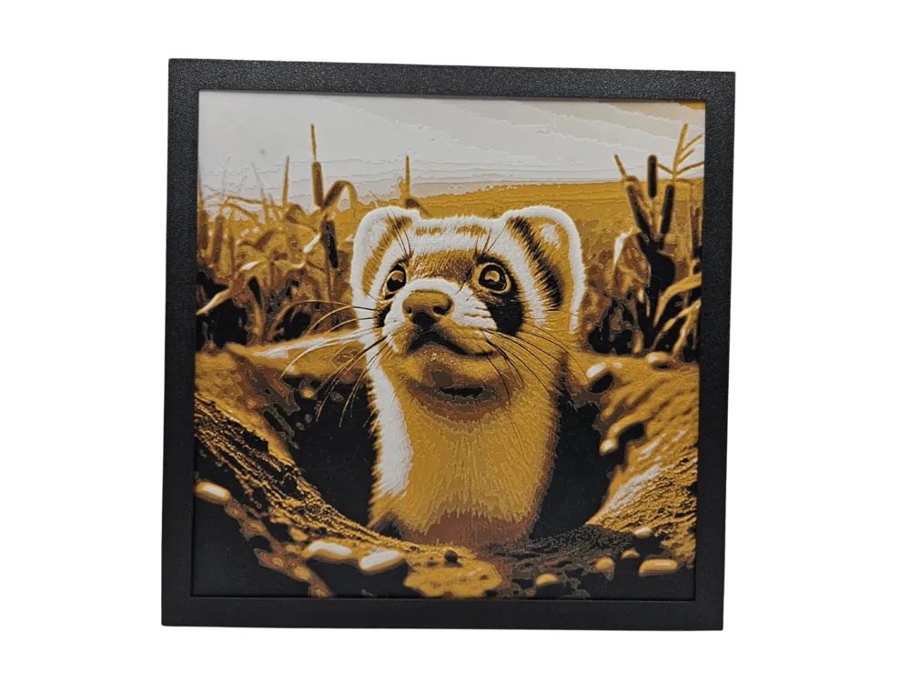 Prairie Ferret by BusyKikiBee HueForge model: Prairie Ferret by BusyKikiBee