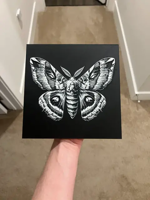 HueForge model: Grayscale Moth Hueforge by RP47 Designs