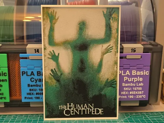 HueForge model: The Human Centipede Movie Poster - Hueforge Art by Lumpy3D