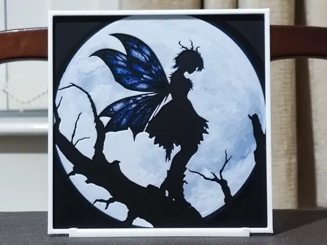 HueForge model: Blue Moon Fairy - 3 Color HueForge by BoDad