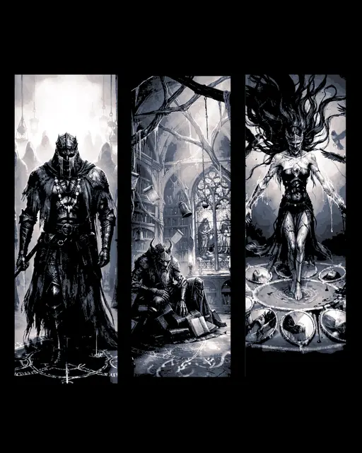 HueForge model: fantasy bookmark depictions of different protectors - knowledge, innocence and death by BooneCo3d