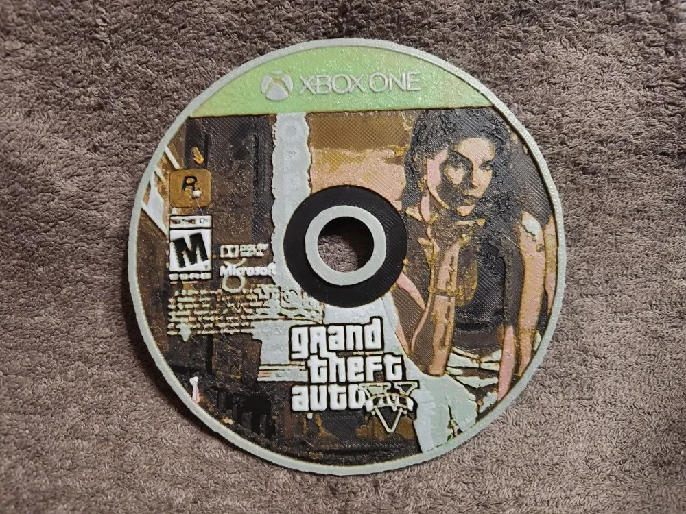 GTA V Xbox Disc - HueForge by keko HueForge model: GTA V Xbox Disc - HueForge by keko