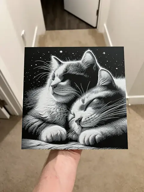 HueForge model: Cats Under Starlight Hueforge by RP47 Designs