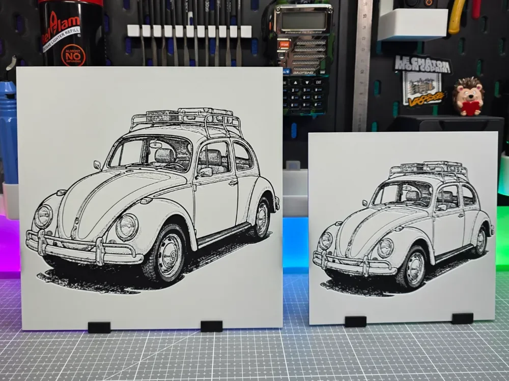 Volkswagen Coccinelle - Hueforge - 3 Colors by Montoya Maker HueForge model: Volkswagen Coccinelle - Hueforge - 3 Colors by Montoya Maker