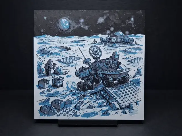 HueForge model: L3GO Moon Base - Hueforge Wall Art by LED