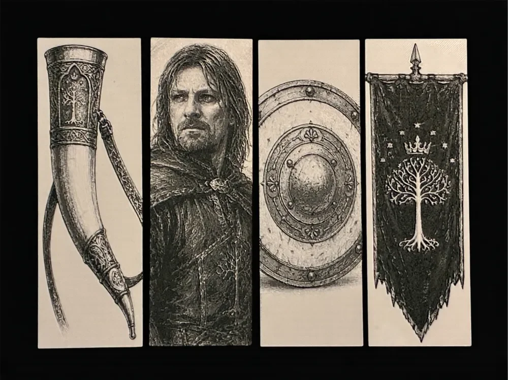 Boromir & Gondor Bookmark Collection by The SkyLab 3D HueForge model: Boromir & Gondor Bookmark Collection by The SkyLab 3D
