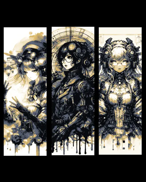 HueForge model: The mechanical and strange world of steampunk - Set of bookmarks by BooneCo3d
