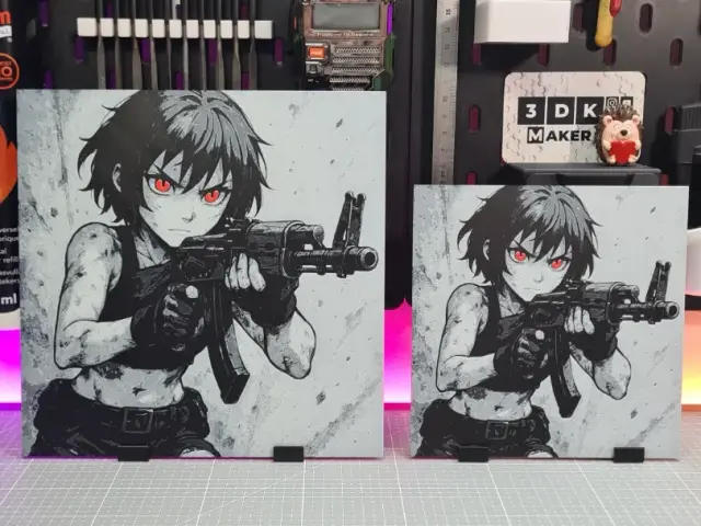 HueForge model: Girl Anime AK – Hueforge – 4 Colors by Montoya Maker