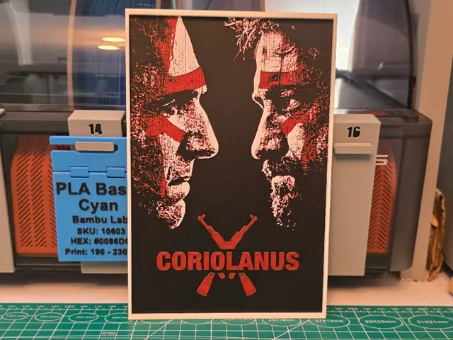 HueForge model: Coriolanus Movie Poster - Hueforge Art by Lumpy3D