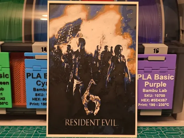 HueForge model: Resident Evil 6 Poster - Hueforge Art by Lumpy3D