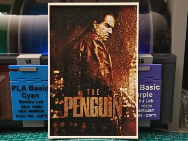HueForge model: The Penguin Poster - Hueforge Art by Lumpy3D