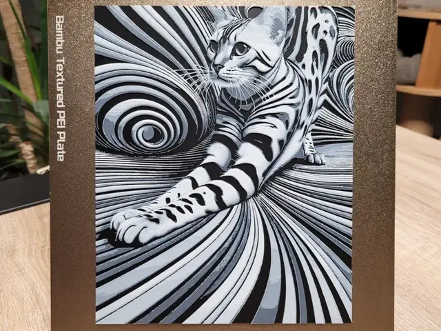 HueForge model: Abstract Cat - Hueforge - Black and White 191x235 by Vincent111