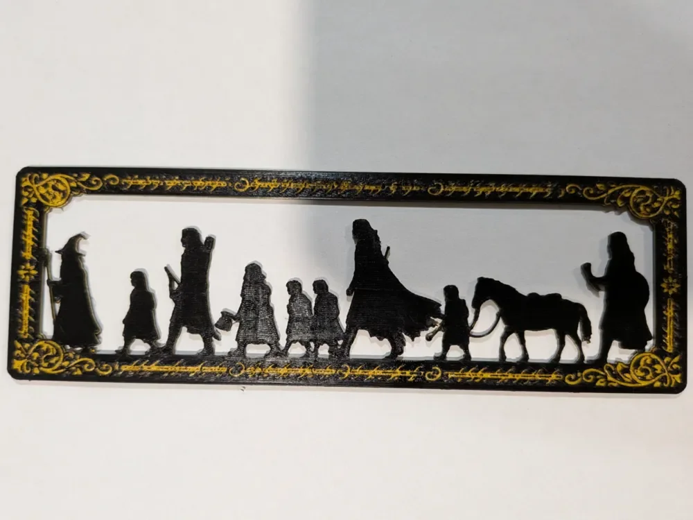 Fellowship of the Ring Bookmark by CommandersVault HueForge model: Fellowship of the Ring Bookmark by CommandersVault