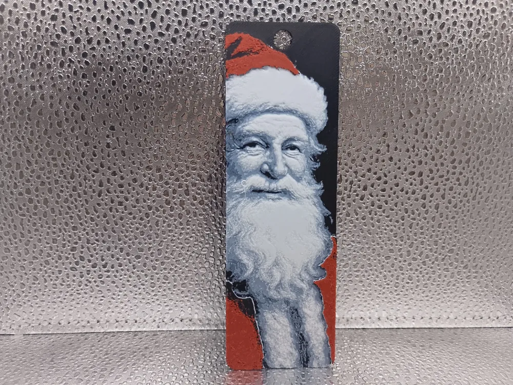 Father Christmas Bookmark - HueForge by Borishotch Industries HueForge model: Father Christmas Bookmark - HueForge by Borishotch Industries