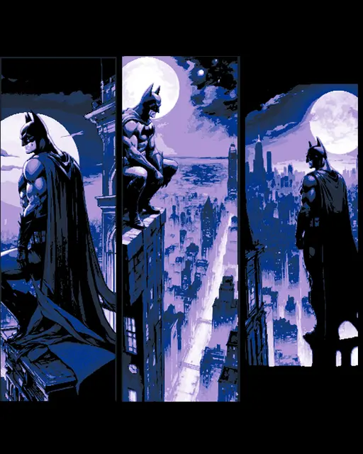 HueForge model: Fan Art of DC Comic Character Batman overlooking Gotham - Set of 3 Bookmarks by BooneCo3d