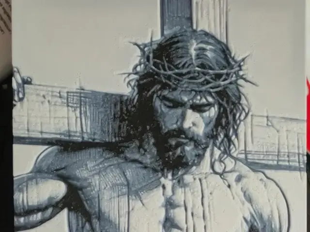 HueForge model: Jesus carrying the Cross by Buntsta