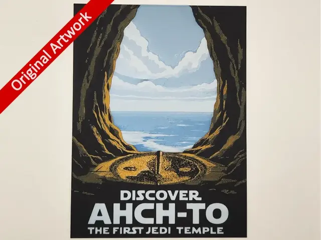 HueForge model: Ahch-to travel poster - hueforge by Altf4-Formation