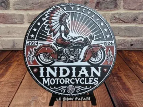 HueForge model: Plaque vintage Indian Motorcycle Hueforge by leshowpatate