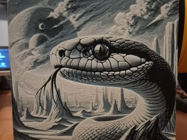 HueForge model: snake planet hueforge by Buntsta