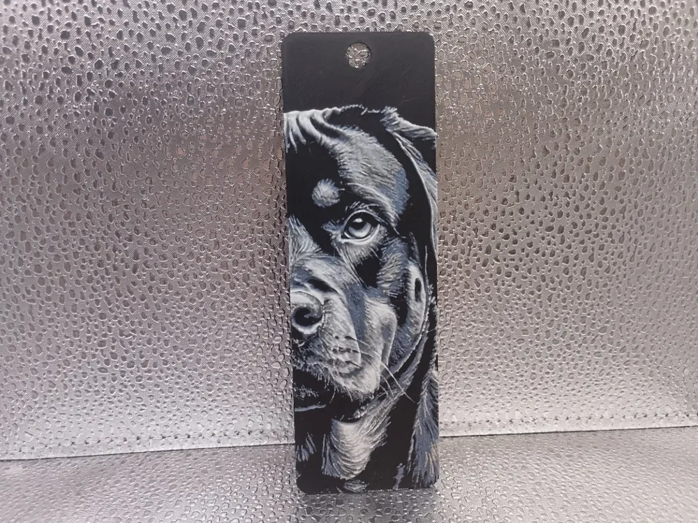 Rottweiler Bookmark – Hueforge by Borishotch Industries HueForge model: Rottweiler Bookmark – Hueforge by Borishotch Industries