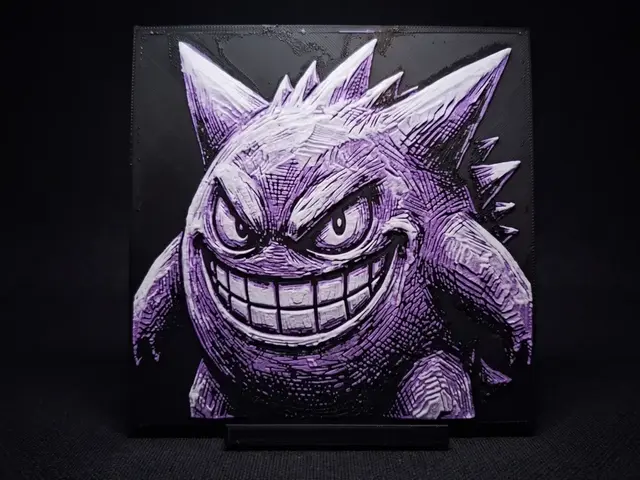 HueForge model: Gengar Smirk- Hueforge 3 Colours by LED