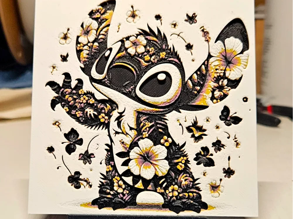Stitch flowers by Mano's 3d_Art HueForge model: Stitch flowers by Mano's 3d_Art