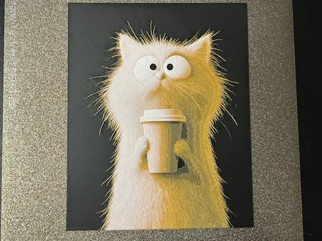 HueForge model: Cat with Coffee Hueforge by FantasyZ