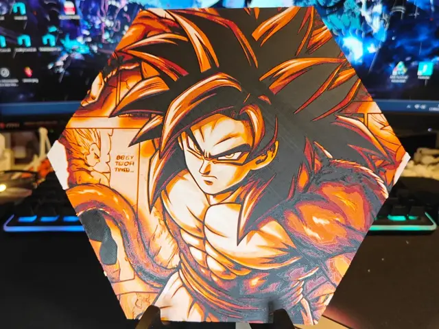 HueForge model: Hueforge Goku Ssj4 Dragon Ball GT honeycomb mode by JGz3DMaker