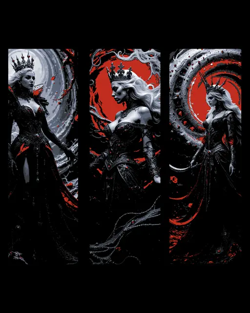 HueForge model: The Evil Red Queen and her bloody powers - Set of bookmarks by BooneCo3d