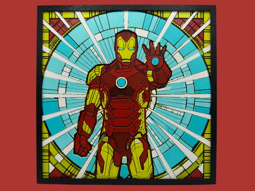 Ironman - Stained Glass by Canadian Gamer HueForge model: Ironman - Stained Glass by Canadian Gamer