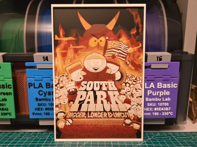 HueForge model: South Park: Bigger, Longer & Uncut - Hueforge Art by Lumpy3D