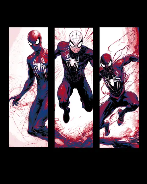 Fan Art Sketches of Marvel's Amazing Spiderman Swinging into Action - Set of 3 Bookmarks