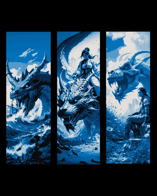 HueForge model: High definition designs of Dragons in a high Fantasy Style - Set of Bookmarks by BooneCo3d