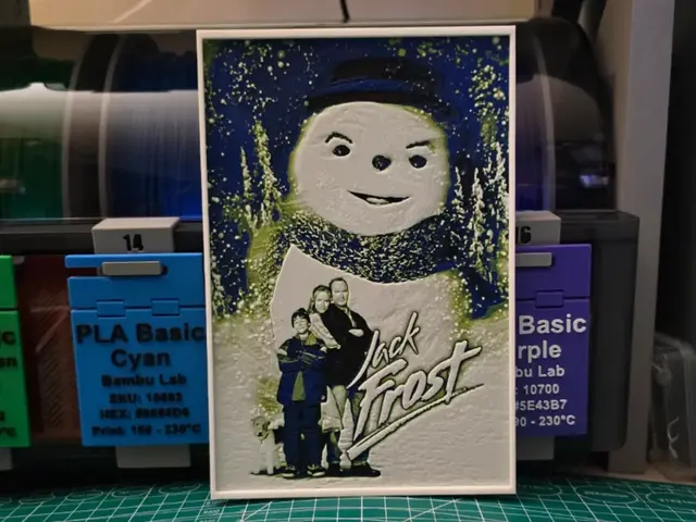 HueForge model: Jack Frost Movie Poster - Hueforge Art by Lumpy3D