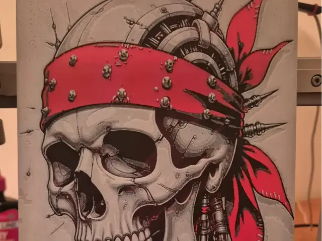 HueForge model: skull red bandana hueforge by Buntsta