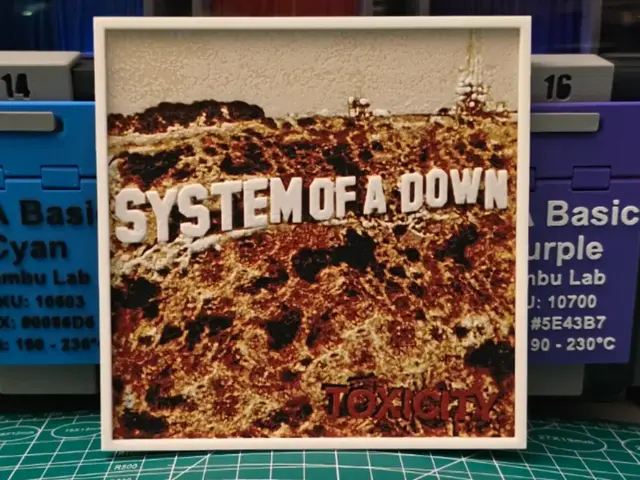 HueForge model: System of a Down "Toxicity" Album - Hueforge Art by Lumpy3D
