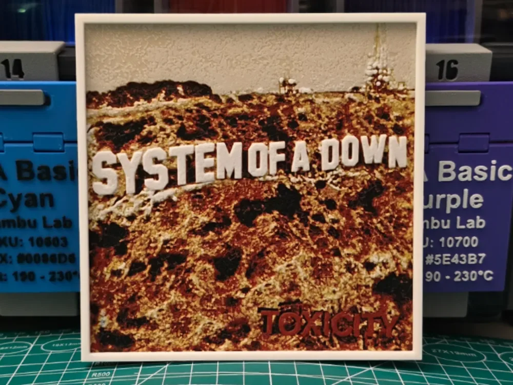 System of a Down "Toxicity" Album - Hueforge Art by Lumpy3D HueForge model: System of a Down "Toxicity" Album - Hueforge Art by Lumpy3D