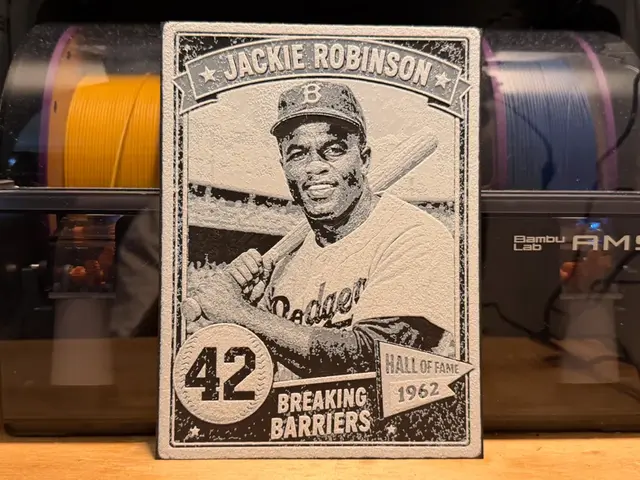 HueForge model: Jackie Robinson Vintage Baseball Card HueForge by liv_3d