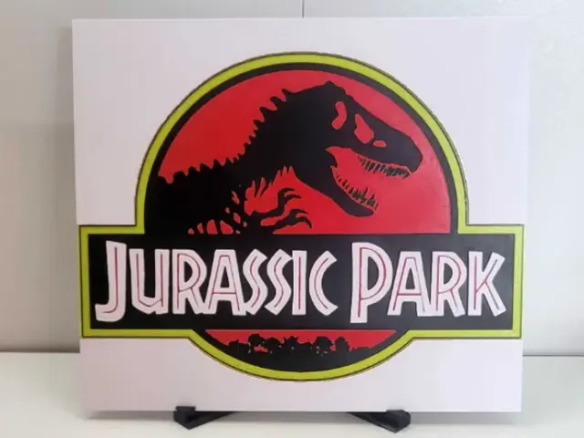 HueForge model: Logo Jurassic Park by Poly3D
