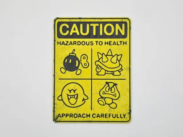 HueForge model: Sign Caution, Univers Mario by Kactus Fpv