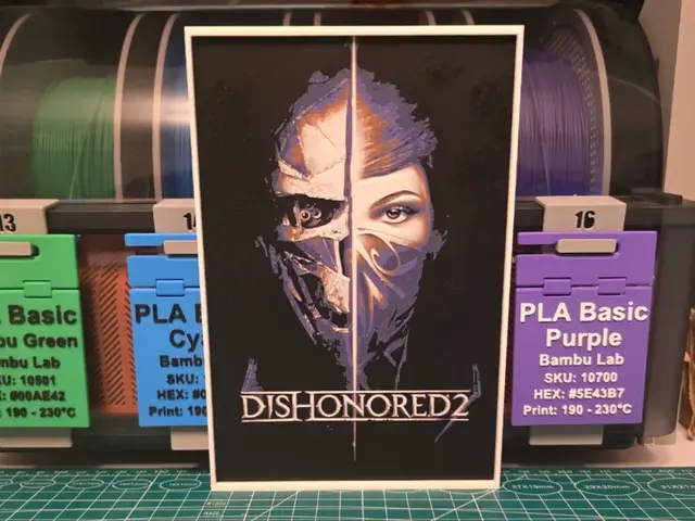 HueForge model: Dishonored 2 Game Poster - Hueforge Art by Lumpy3D