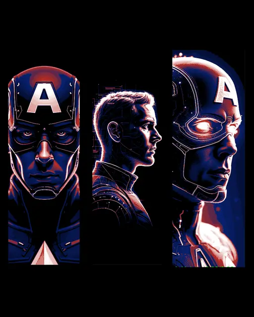 HueForge model: the blueprints and designs to creating captain America - Fanart Set of Bookmarks by BooneCo3d