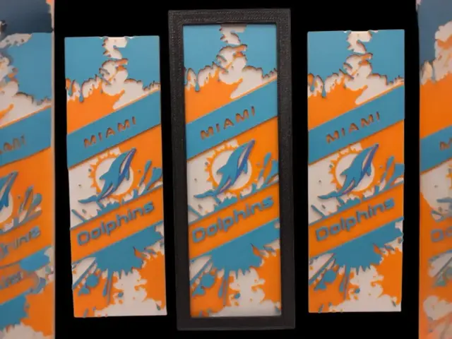 HueForge model: Miami Dolphins 50mm x 150mm bookmark by MythicHue's
