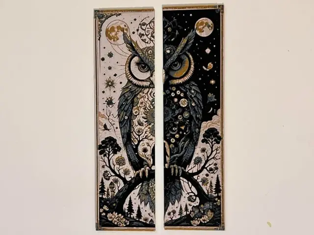 HueForge model: Bookmark Set: Celestial Owl #2 by 3djd